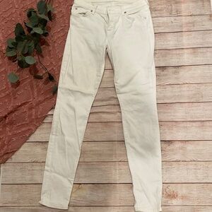 7 For All Mankind “The Skinny” White Denim Size 28